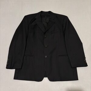 Hugo Boss Loro Piana Super 110s Wool Pinstripe Blazer Black 44R Einstein Sigma